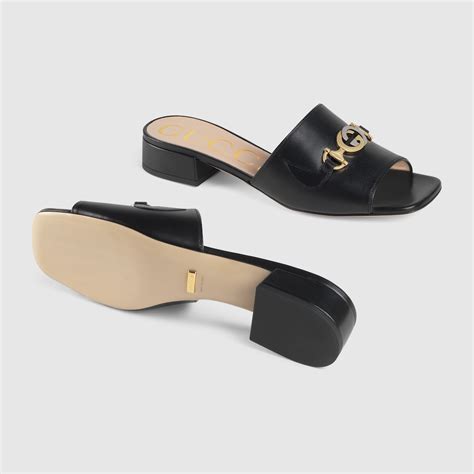 gucci zumi leather slide sandal